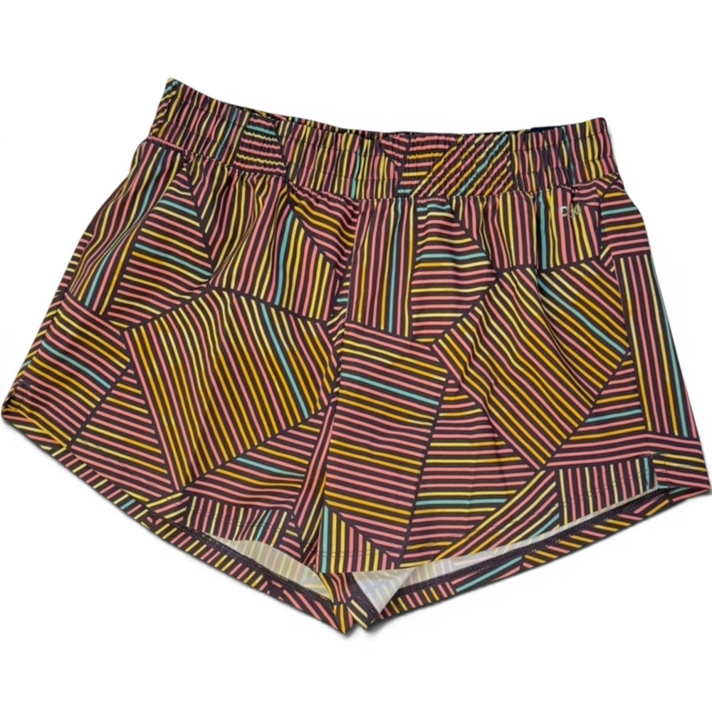 DSG Mid-Rise Stride Shorts Girls L Multicolor Geometric Activewear Running NWT - Picture 2 of 13